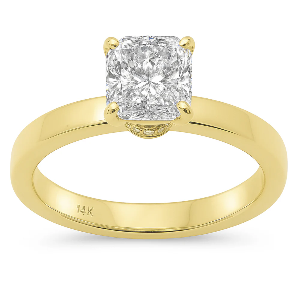 <span style="color:purple">SPECIAL!</span> 1.67ct G SI 14KT Yellow Gold Cushion Cut Diamond Solitaire Ring Size 6.5