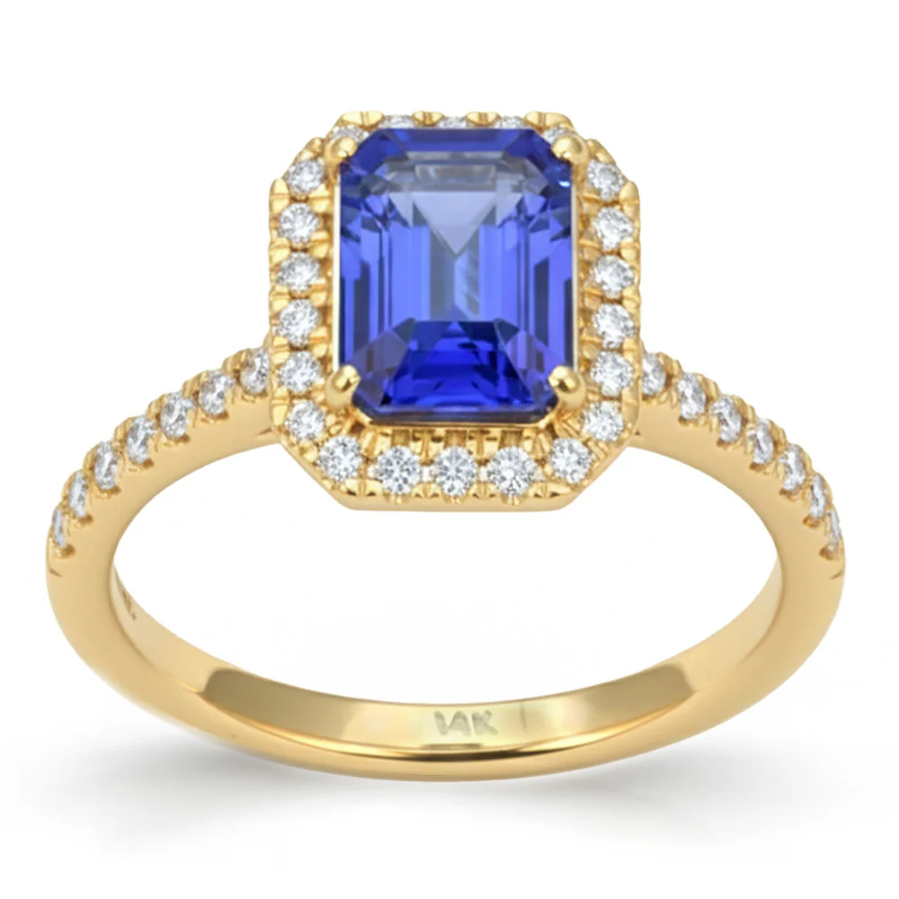 <span style="color:purple">SPECIAL!</span> 1.84ct G SI 14kt Yellow Gold Tanzanite & Diamond Ring Size 6.5