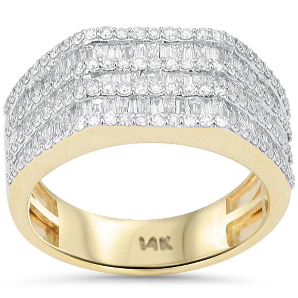 <span style="color:purple">SPECIAL!</span> 1.54ct G SI 14kt Yellow Gold Men's Round Diamond Band Ring Size 10