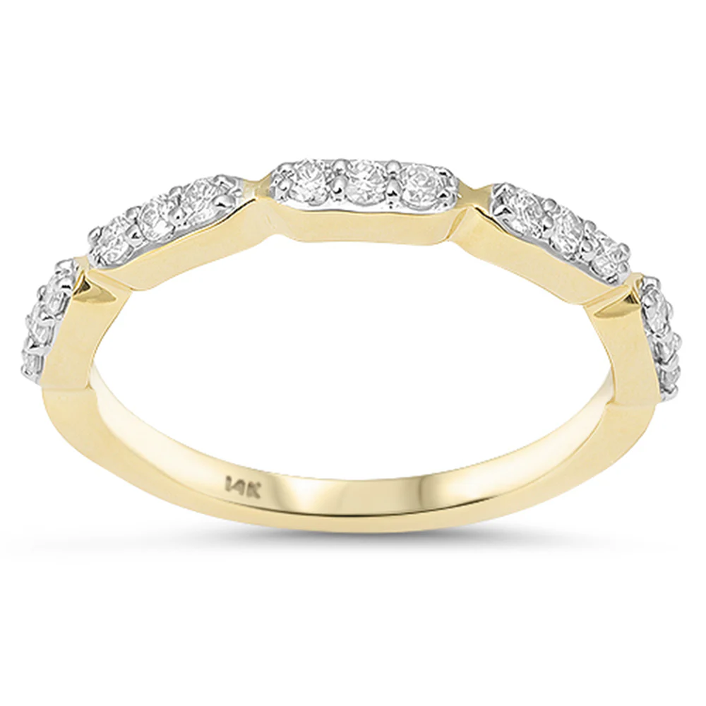 <span style="color:purple">SPECIAL!</span> .25ct G SI 14kt Yellow Gold Diamond Modern Ring Size 6.5