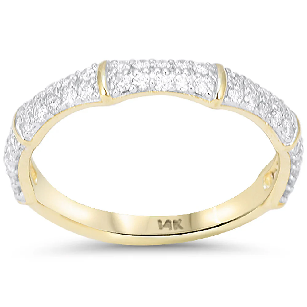 <span style="color:purple">SPECIAL!</span> .33ct G SI 14kt Yellow Gold Round Diamond Band Ring Size 6.5