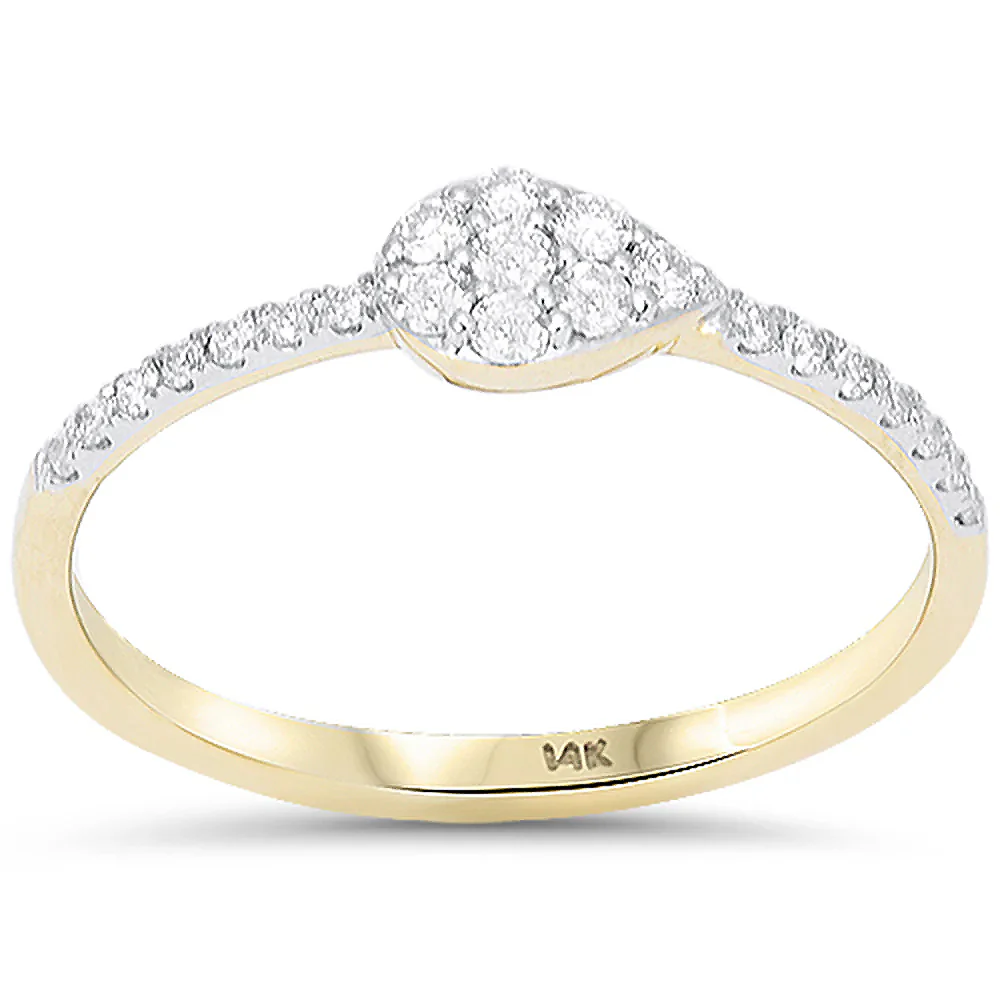 <span style="color:purple">SPECIAL!</span> .20ct G SI 14kt Yellow Gold Pear Shaped Diamond Band Ring Size 6.5