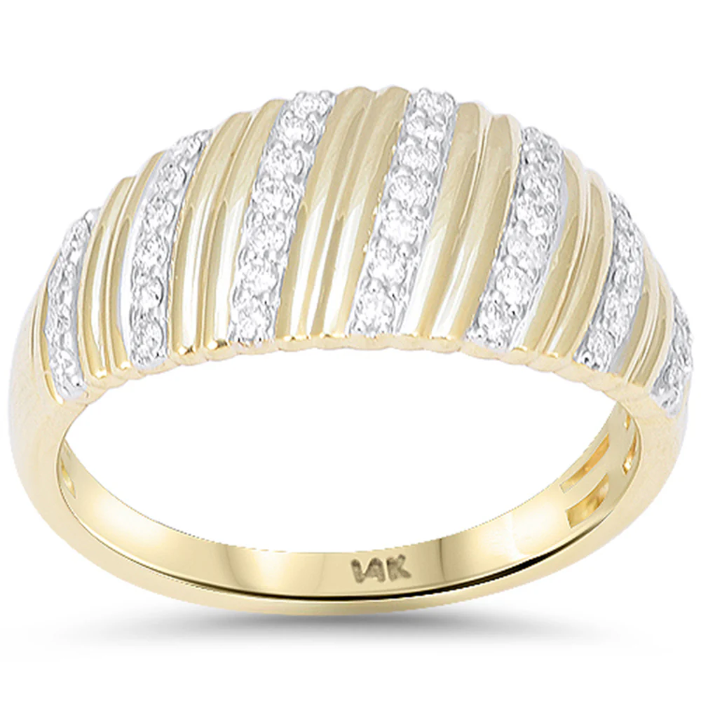 <span style="color:purple">SPECIAL!</span> .31ct G SI 14kt Yellow Gold Round Diamond Modern Dome Ring Size 6.5