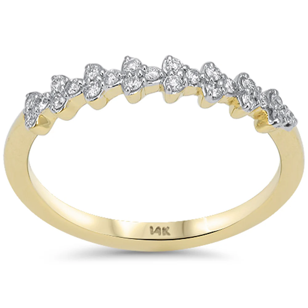 <span style="color:purple">SPECIAL!</span> .16ct G SI 14kt Yellow Gold Diamond Stackable Band Ring Size 6.5