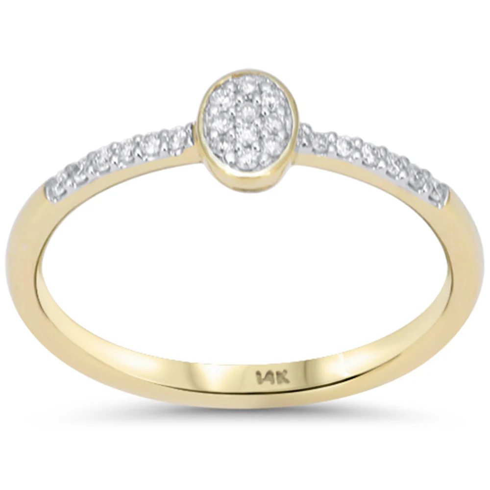 <span style="color:purple">SPECIAL!</span> .10ct G SI 14kt Yellow Gold Oval Shape Diamond Ring Size 6.5