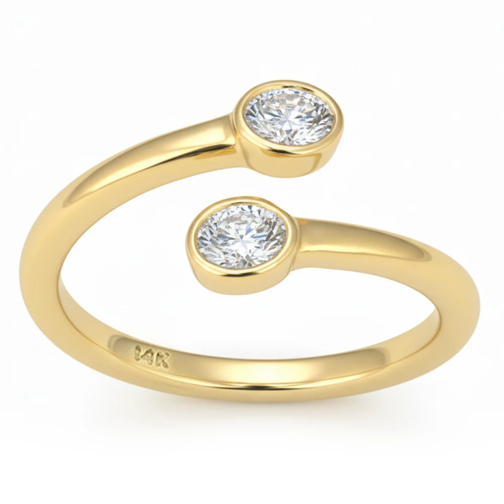 <span style="color:purple">SPECIAL!</span> .32ct G SI 14kt Yellow Gold Oval Diamond Wrap Around Bezel set Ring Size 6.5