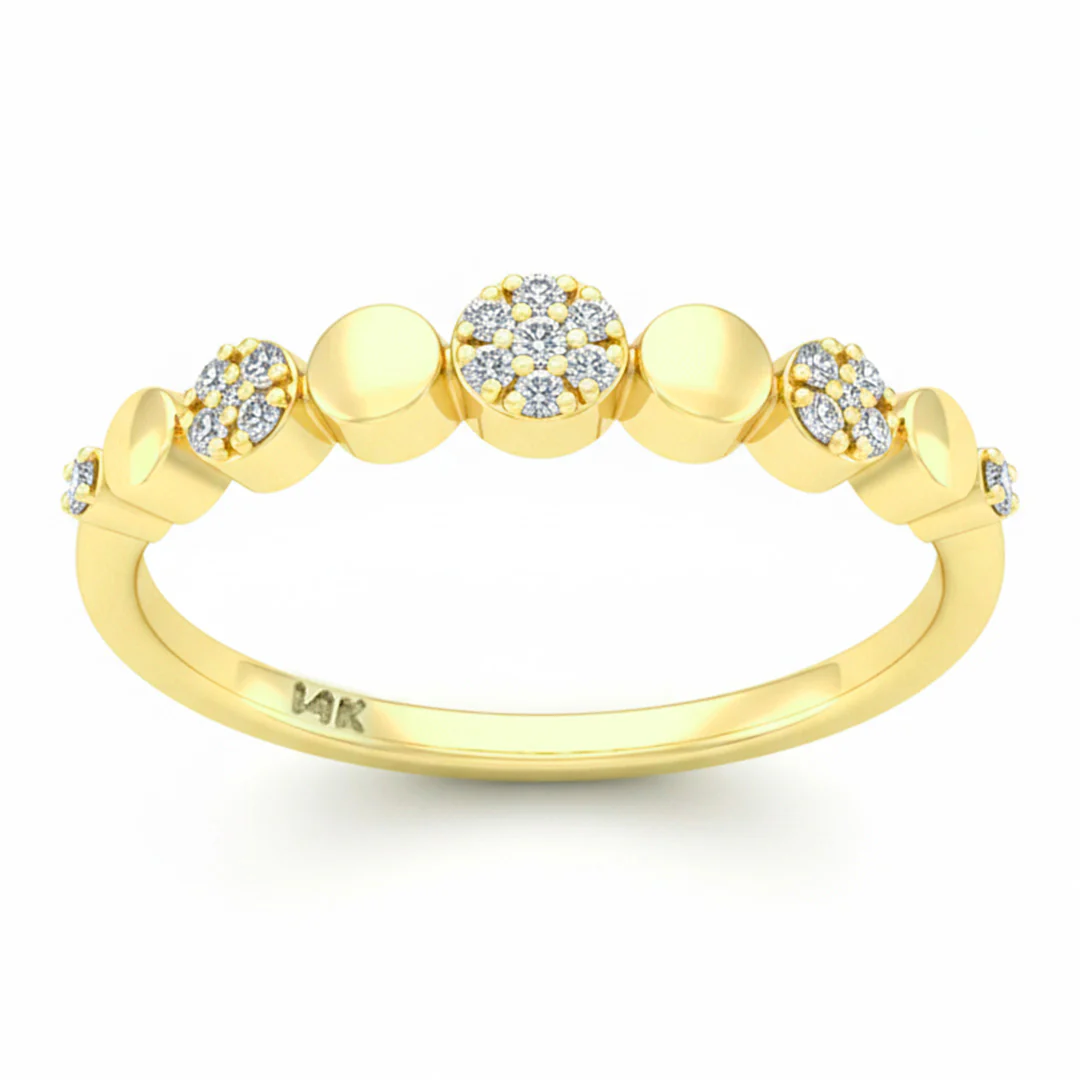 .10ct G SI 14kt Yellow Gold Round Diamond Band Ring Size 6.5