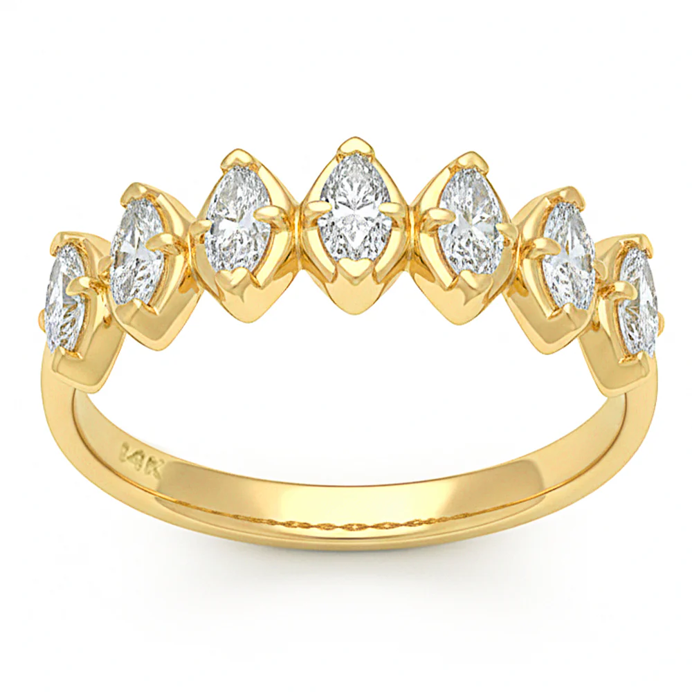 <span style="color:purple">SPECIAL!</span> .57ct G SI 14kt Yellow Gold Diamond Band Ring Size 6.5