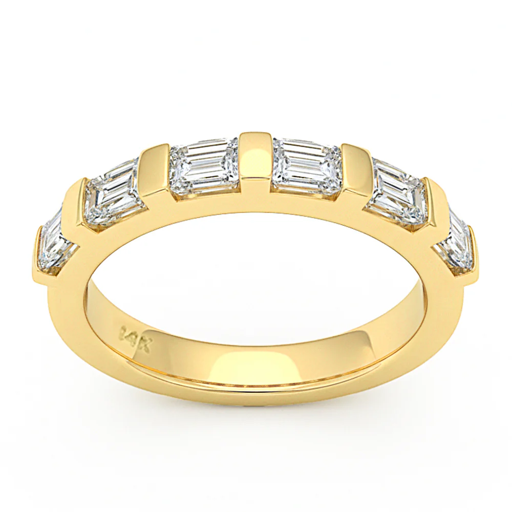 <span style="color:purple">SPECIAL!</span> 1.74ct G SI 14kt Yellow Gold Diamond Modern Band Ring Size 6.5