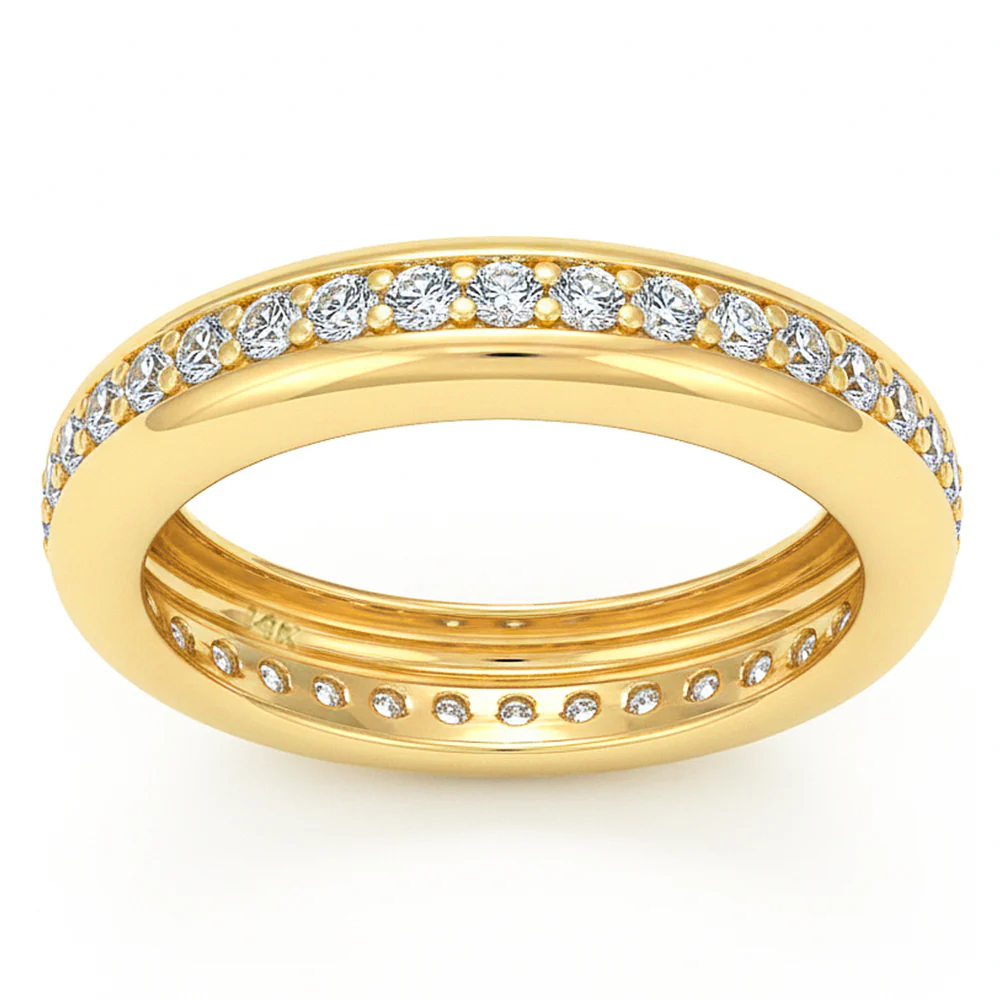 <span style="color:purple">SPECIAL!</span> .59ct G SI 14kt Yellow Gold Diamond Band Ring Size 6.5