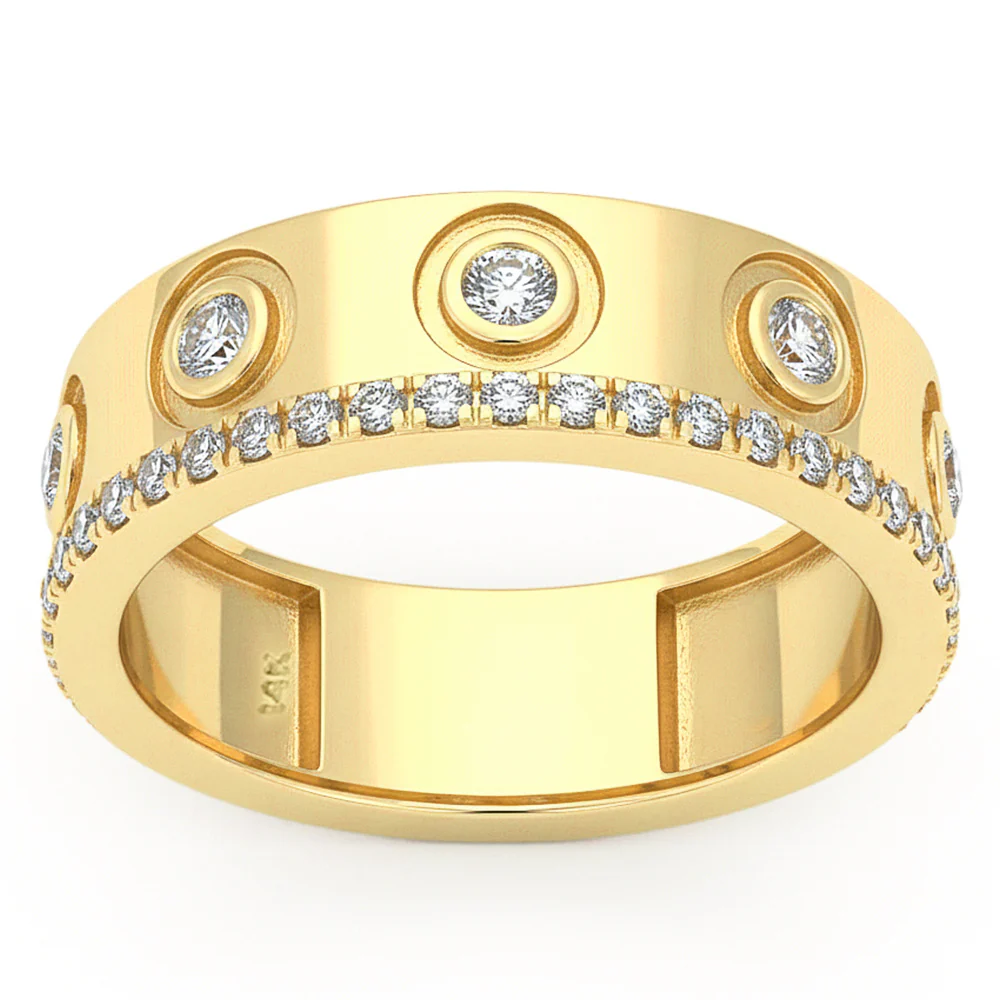 <span style="color:purple">SPECIAL!</span> .37ct G SI 14kt Yellow Gold Diamond Band Ring Size 6.5