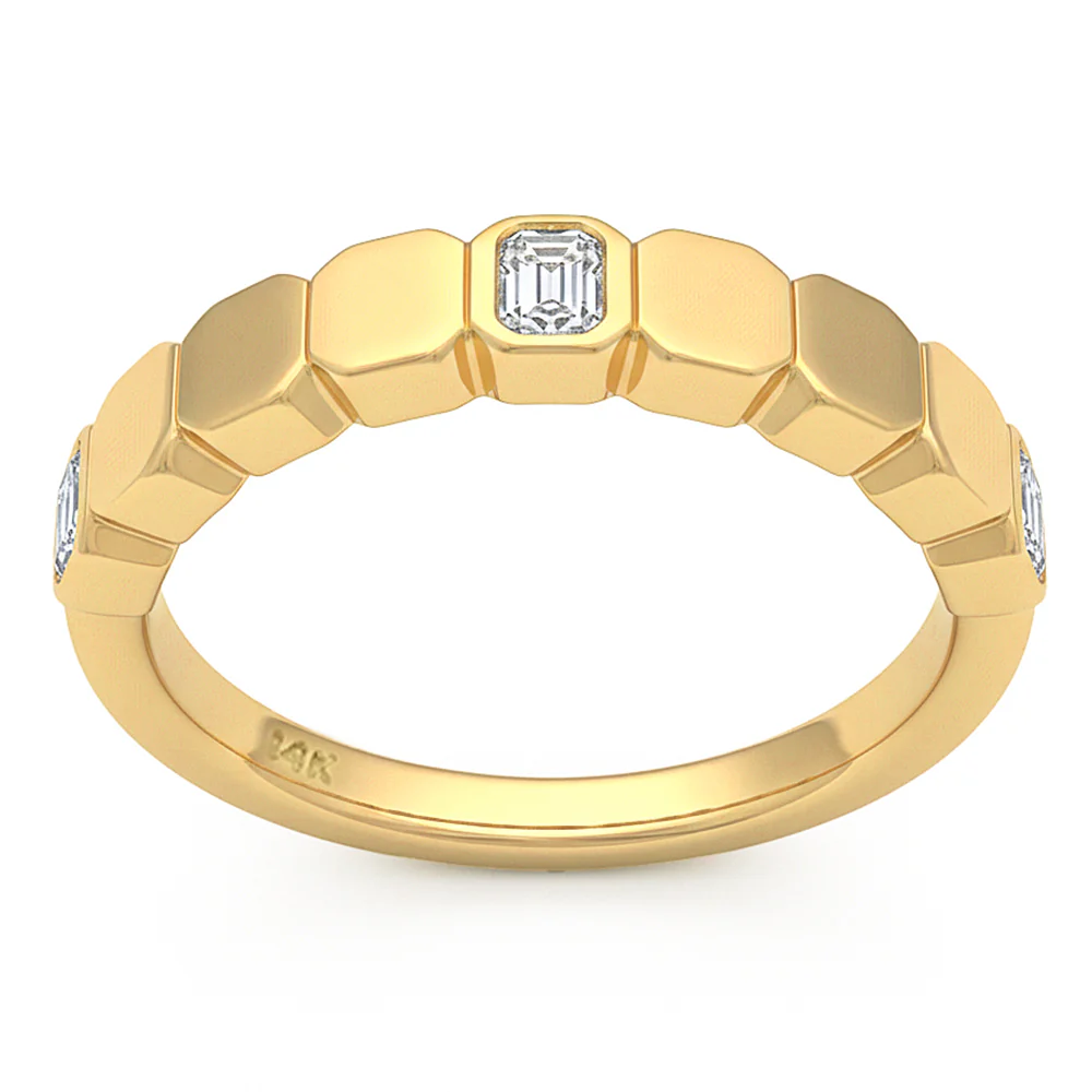 <span style="color:purple">SPECIAL!</span> .35ct G SI 14kt Yellow Gold Diamond Bezel Set Band Ring Size 6.5