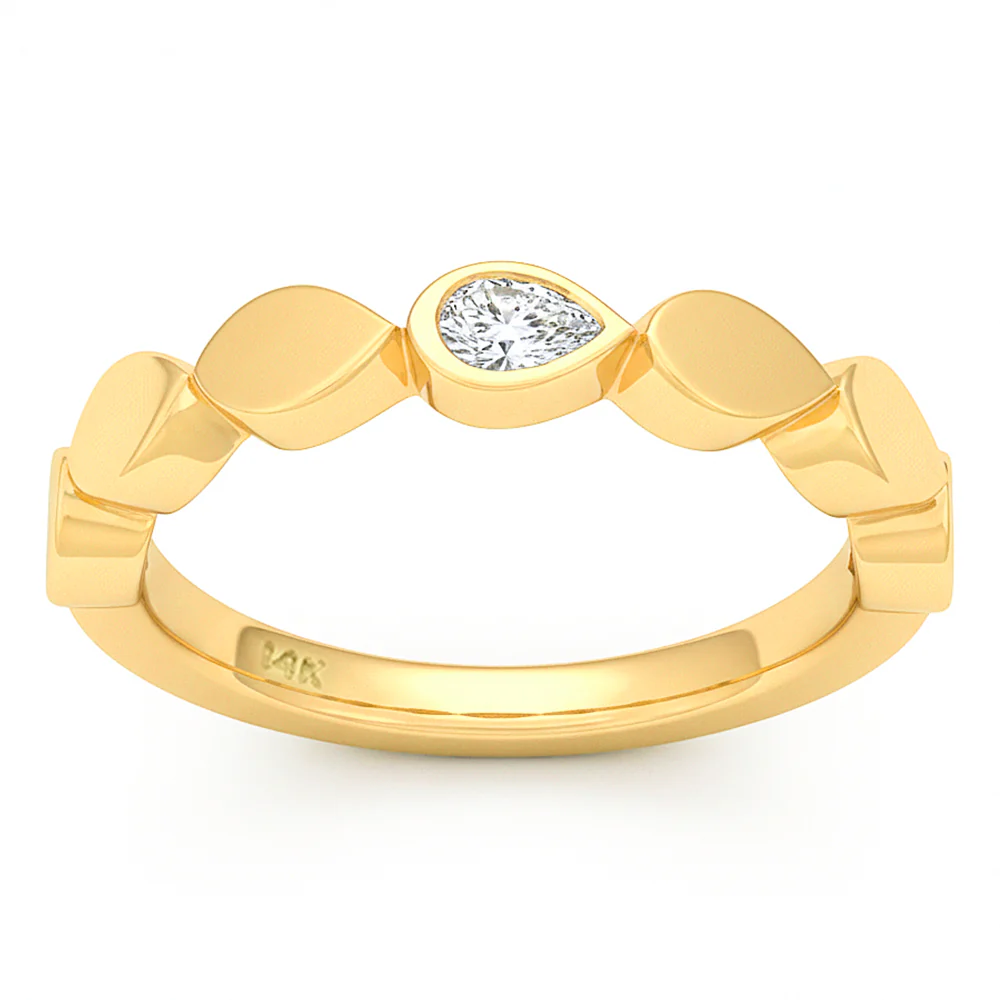 <span style="color:purple">SPECIAL!</span> .12ct G SI 14kt Yellow Gold Diamond Bezel Set Ring Size 6.5