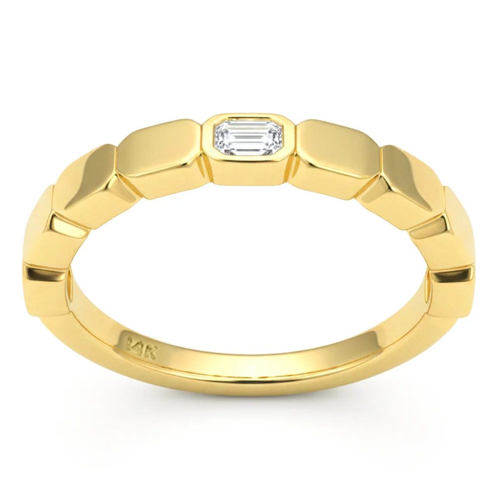 <span style="color:purple">SPECIAL!</span> .33ct G SI 14kt Yellow Gold Diamond Bezel Set Band Ring Size 6.5