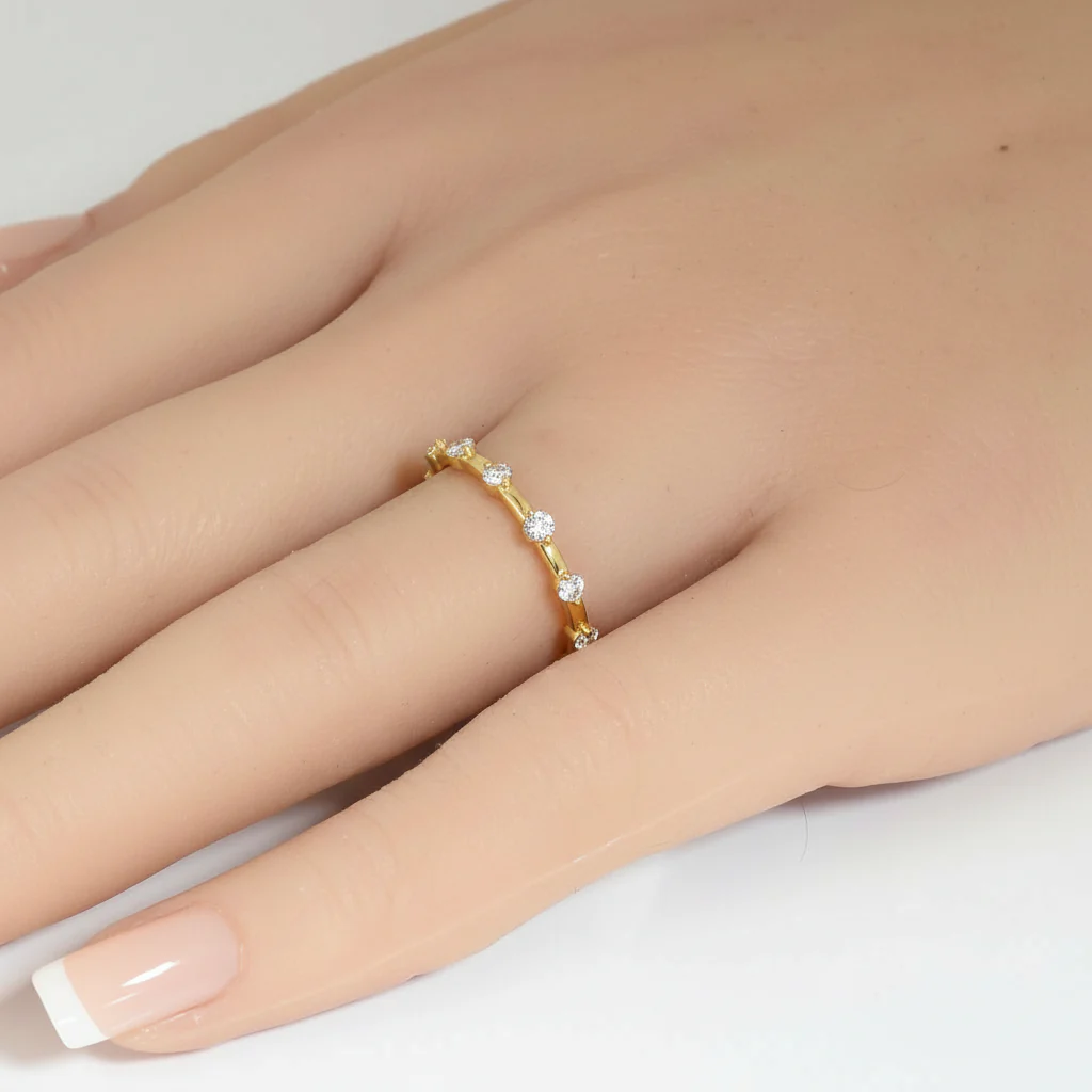 <span style="color:purple">SPECIAL!</span> .59ct G SI 14kt Yellow Gold Diamond Band Ring Size 6.5 - Image 2