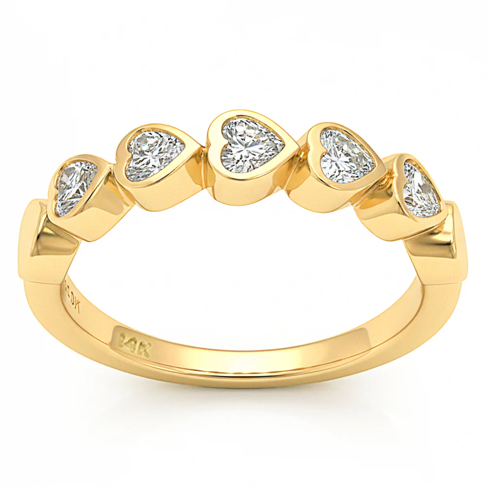 <span style="color:purple">SPECIAL!</span> .50ct G SI 14kt Yellow Gold Diamond Bezel Set Band Ring Size 6.5