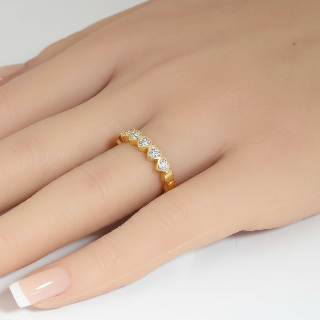 <span style="color:purple">SPECIAL!</span> .48ct G SI 14kt Yellow Gold Diamond Bezel Set Band Ring Size 6.5 - Image 2