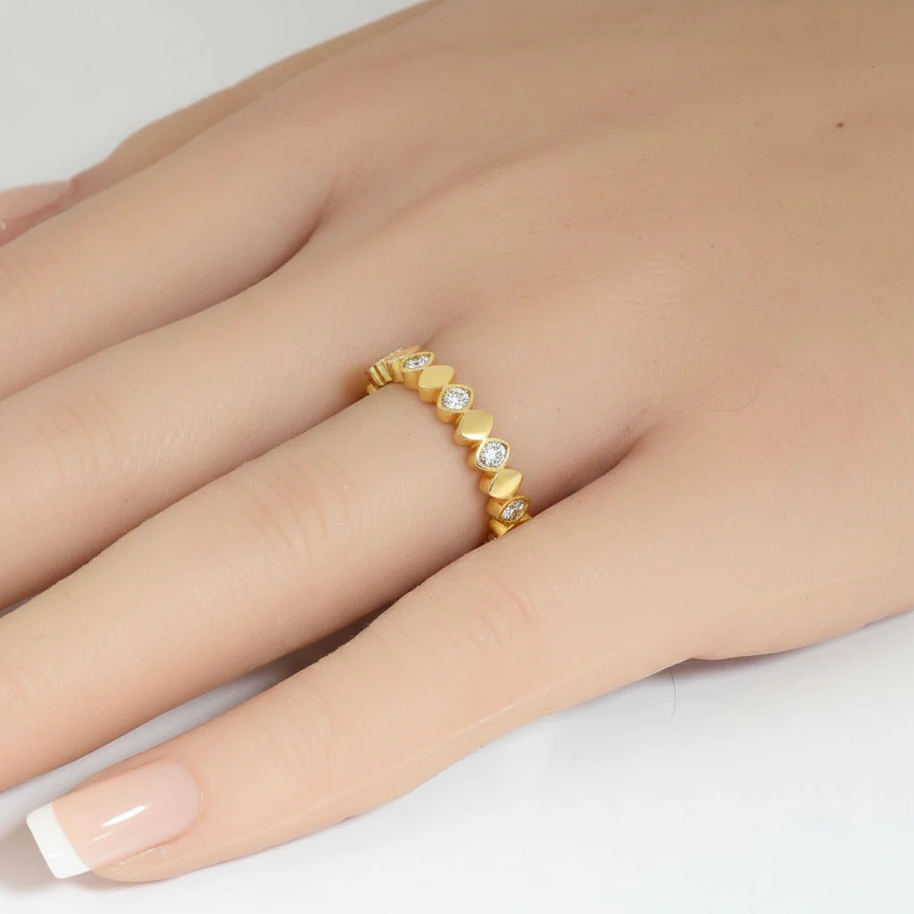 <span style="color:purple">SPECIAL!</span> .43ct G SI 14kt Yellow Gold Diamond Bezel Set Band Ring Size 6.5 - Image 2