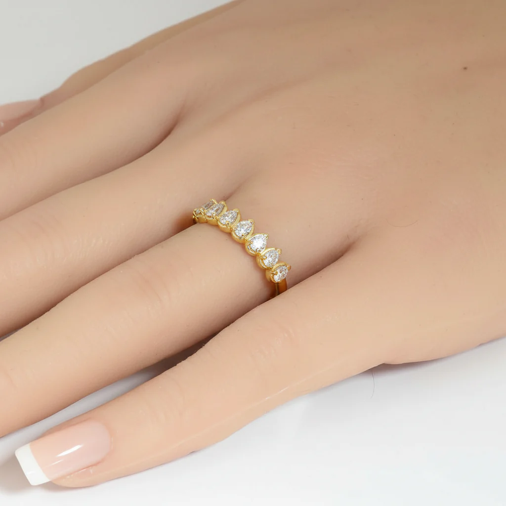 <span style="color:purple">SPECIAL!</span> .50ct G SI 14kt Yellow Gold Diamond Band Ring Size 6.5 - Image 2