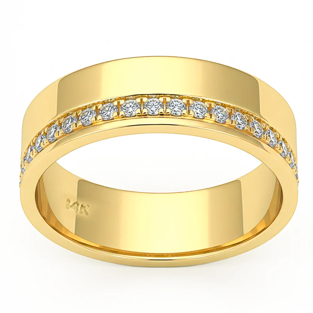 <span style="color:purple">SPECIAL!</span> .25ct G SI 14kt Yellow Gold Diamond Modern Band Ring Size 6.5