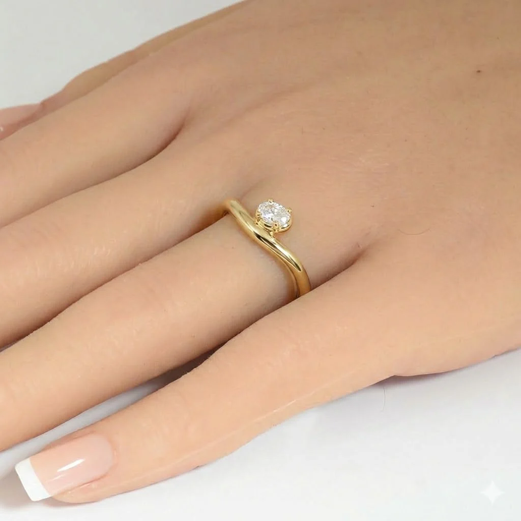 <span style="color:purple">SPECIAL!</span> .14ct G SI 14kt Yellow Gold Diamond Ring Size 6.5 - Image 2