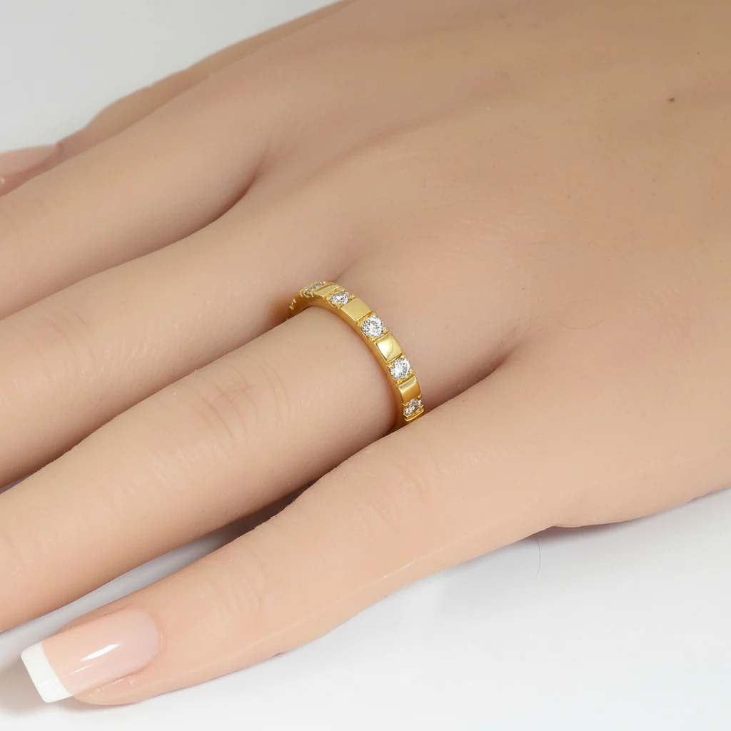 <span style="color:purple">SPECIAL!</span> .76ct G SI 14kt Yellow Gold Diamond Band Ring Size 6.5 - Image 2