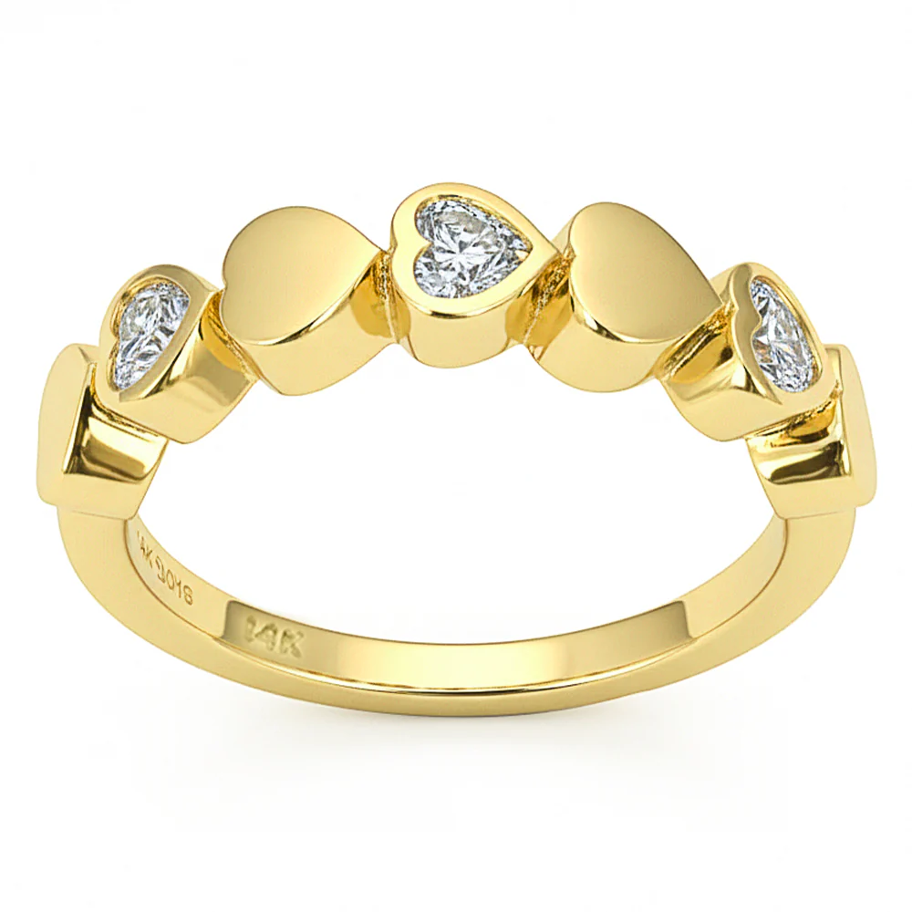 <span style="color:purple">SPECIAL!</span> .41ct G SI 14kt Yellow Gold Diamond Bezel Set Band Ring Size 6.5
