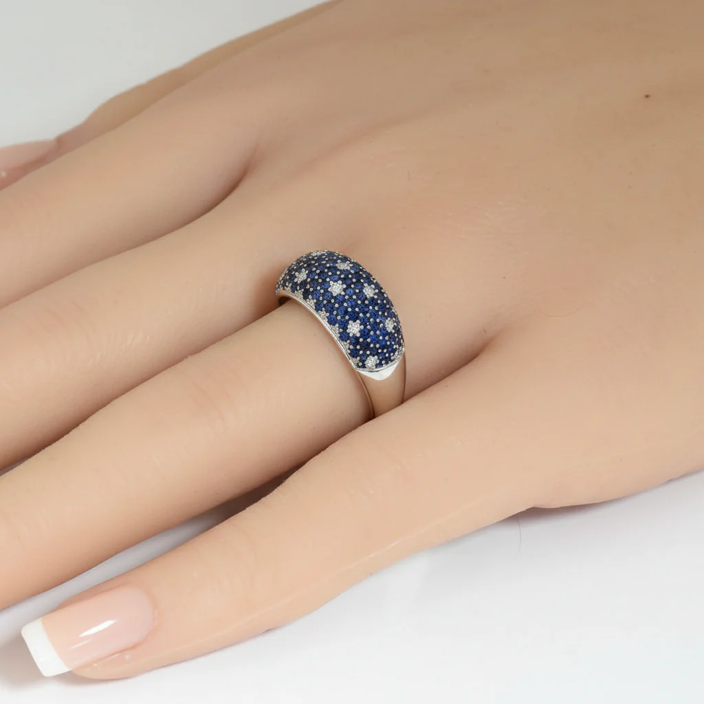 <span style="color:purple">SPECIAL!</span> 2.37ct G SI 14kt White Gold Diamond & Blue Sapphire Gemstone Ring Size 6.5 - Image 2