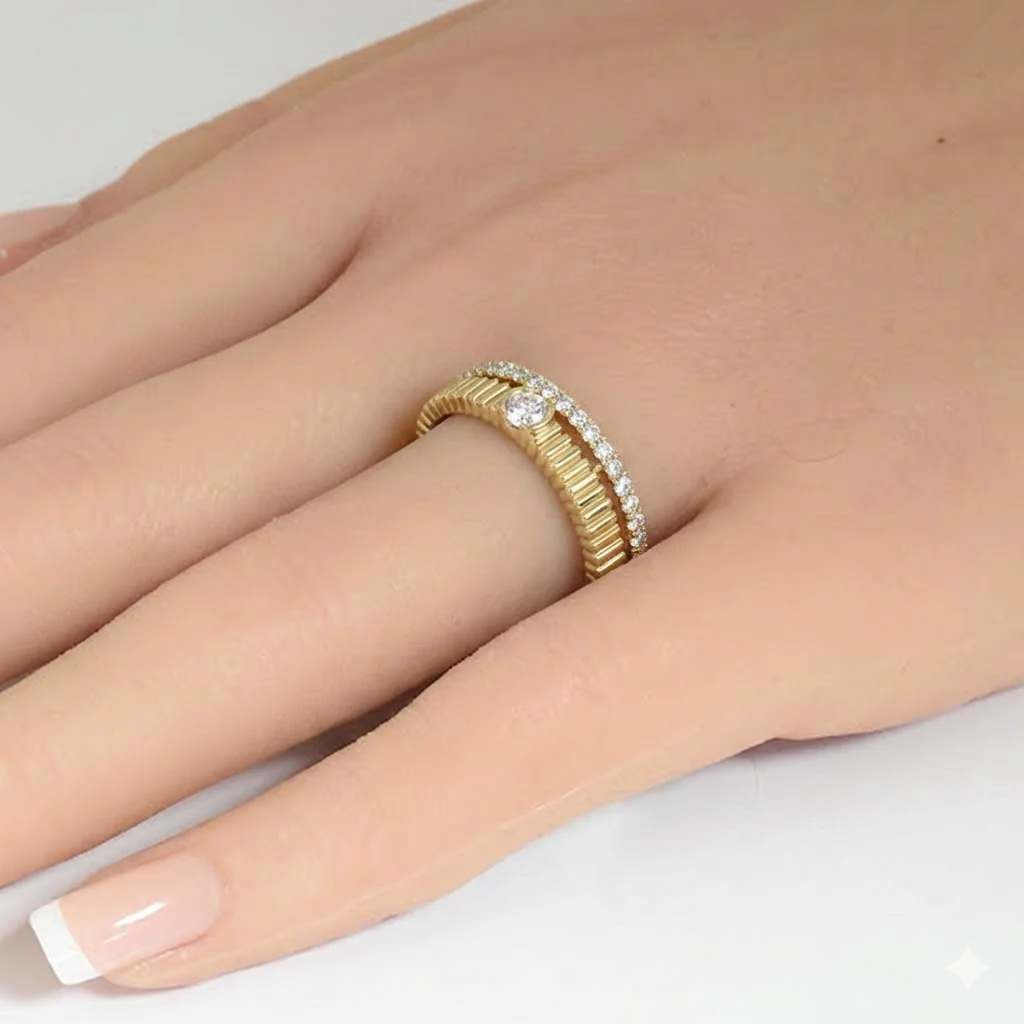 <span style="color:purple">SPECIAL!</span> .30ct G SI 14kt Yellow Gold Diamond Band Ring Size 6.5 - Image 2