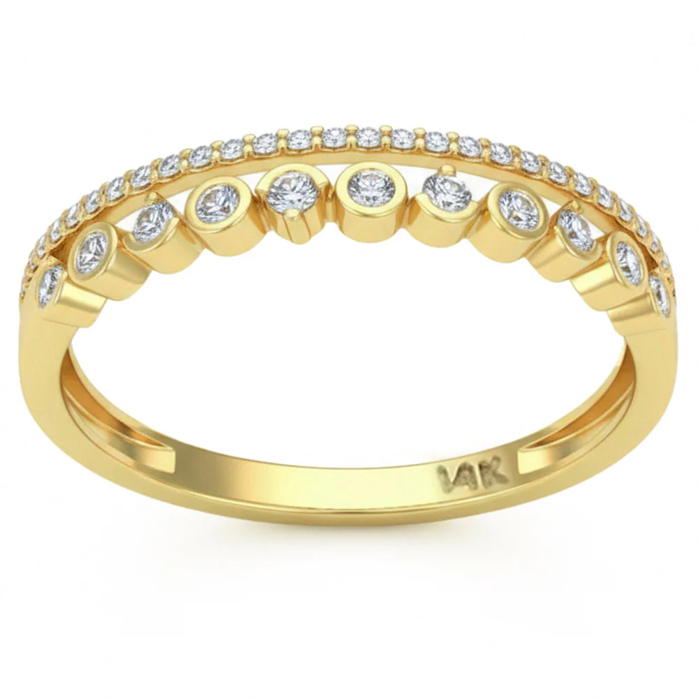<span style="color:purple">SPECIAL!</span> .22ct G SI 14kt Yellow Gold Diamond Band Ring Size 6.5