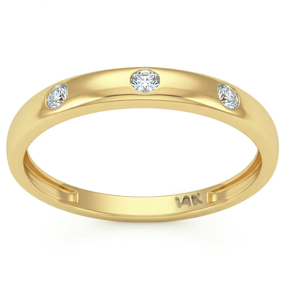 <span style="color:purple">SPECIAL!</span> .13ct G SI 14kt Yellow Gold Diamond Bezel Set Band Ring Size 6.5