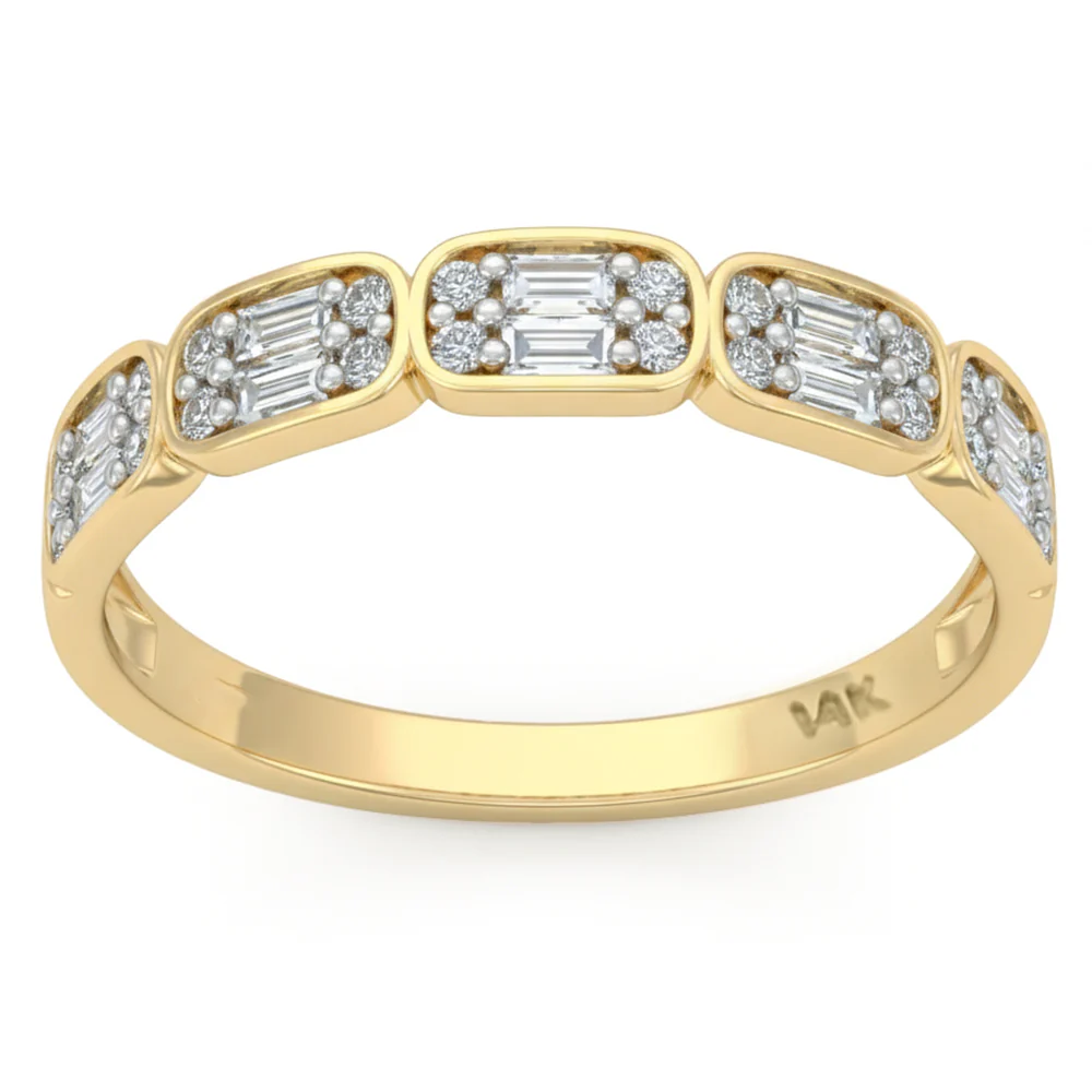 <span style="color:purple">SPECIAL!</span> .31ct G SI 14kt Yellow Gold Diamond Band Ring Size 6.5