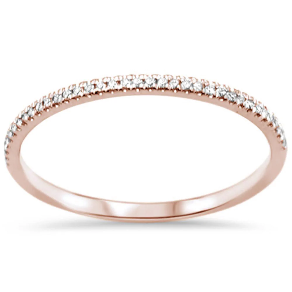 .10ct G SI 14KT Rose Gold Round Diamond Anniversary Stackable Band Ring Size 7