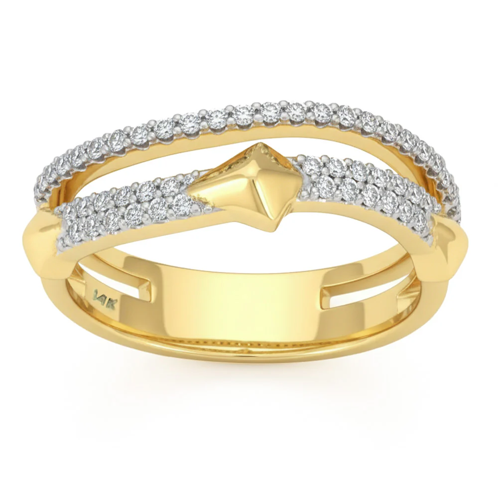 <span style="color:purple">SPECIAL!</span> .27ct G SI 14kt Yellow Gold Round Diamond Band Ring Size 6.5