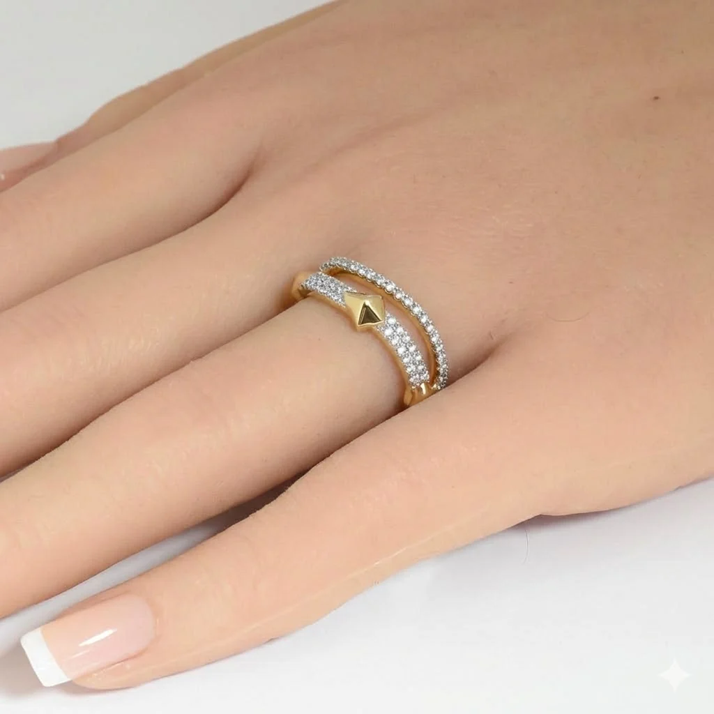 <span style="color:purple">SPECIAL!</span> .27ct G SI 14kt Yellow Gold Round Diamond Band Ring Size 6.5 - Image 2