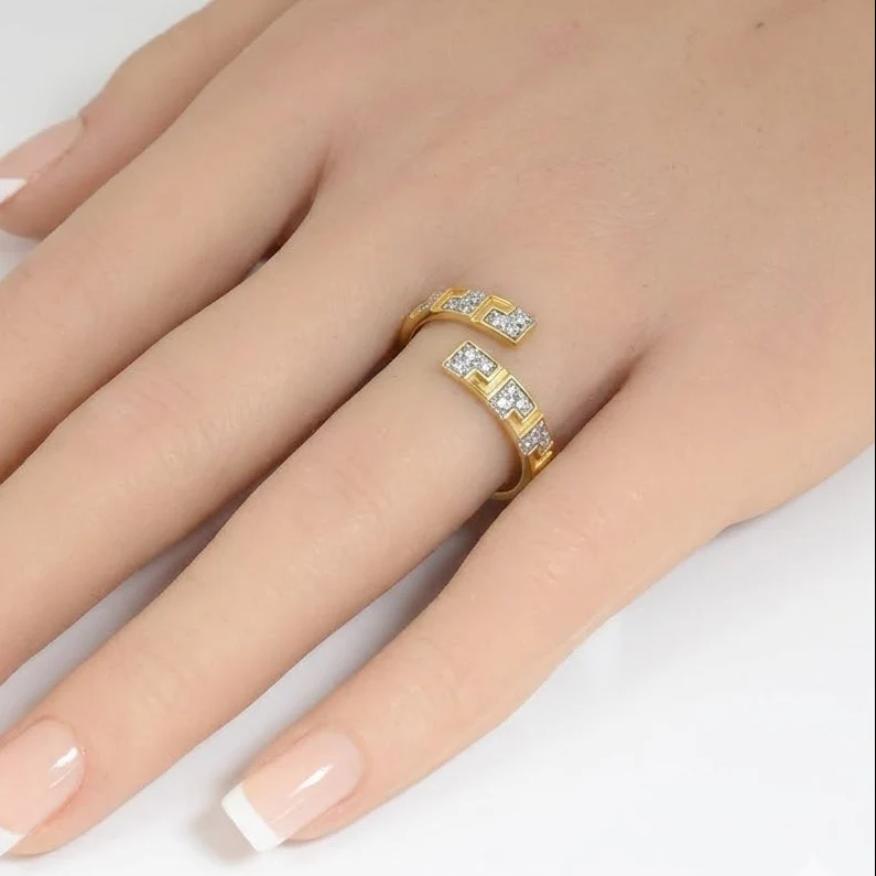 <span style="color:purple">SPECIAL!</span> .11ct G SI 14kt Yellow Gold Round Diamond Wrap Around Ring Size 6.5 - Image 2