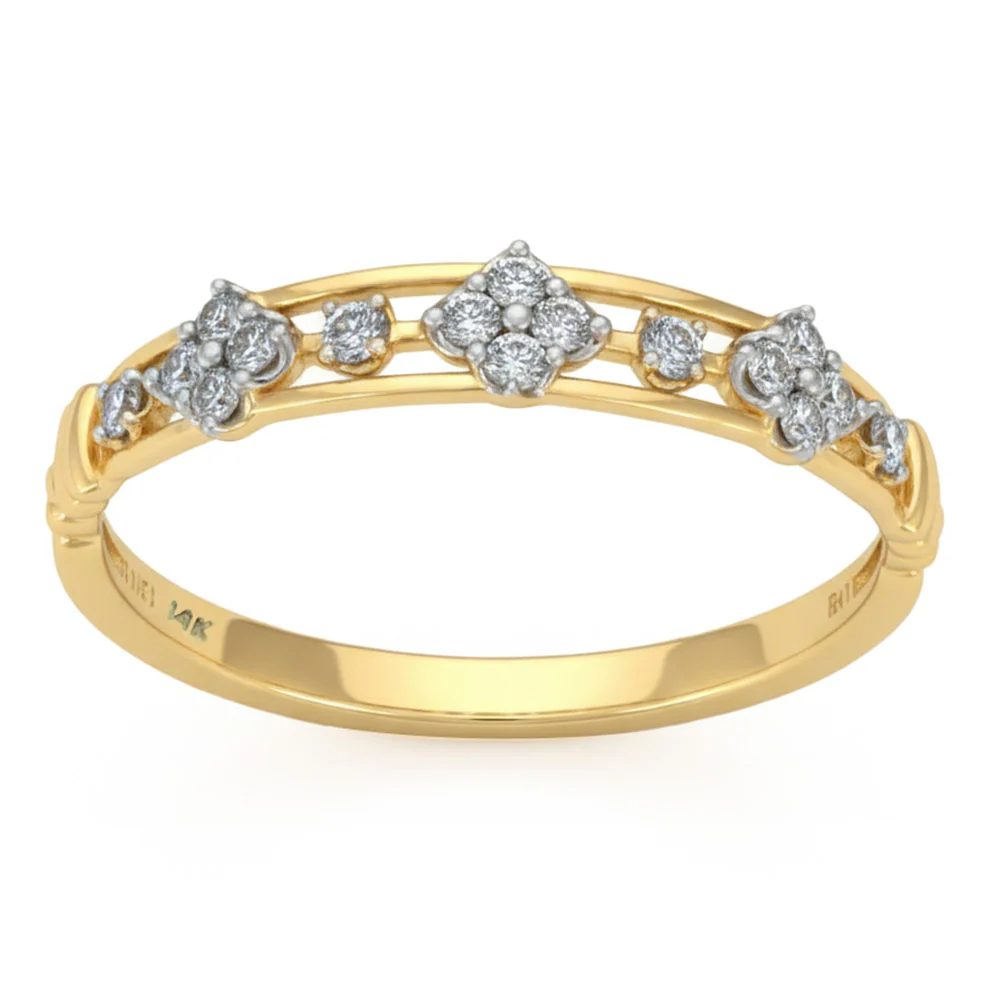 .17ct G SI 14kt Yellow Gold Diamond Band Ring Size 6.5