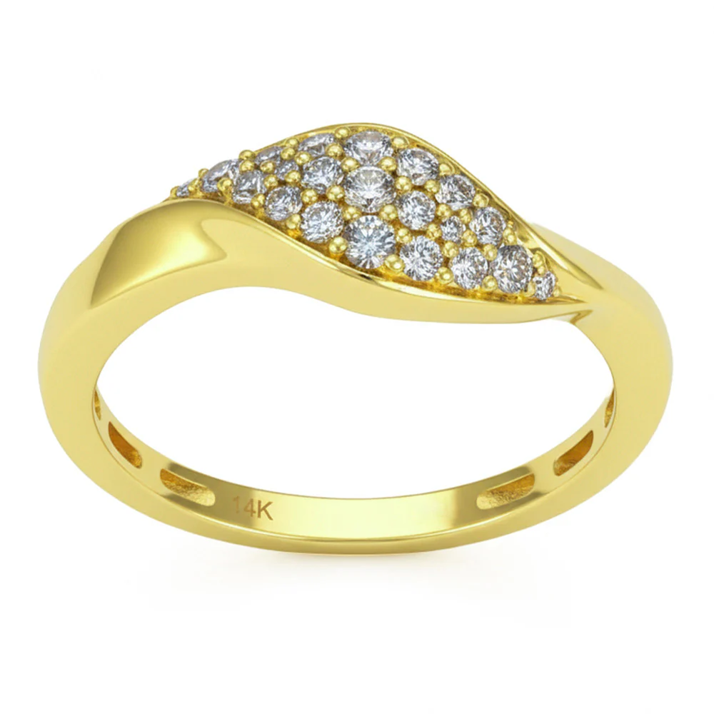 <span style="color:purple">SPECIAL!</span> .25ct G SI 14kt Yellow Gold Modern Diamond Band Ring Size 6.5