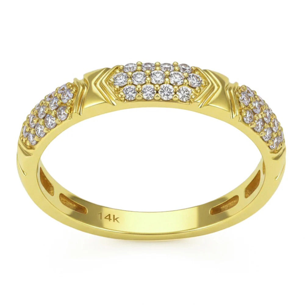 <span style="color:purple">SPECIAL!</span> .24ct G SI 14kt Yellow Gold Diamond Band Ring Size 6.5