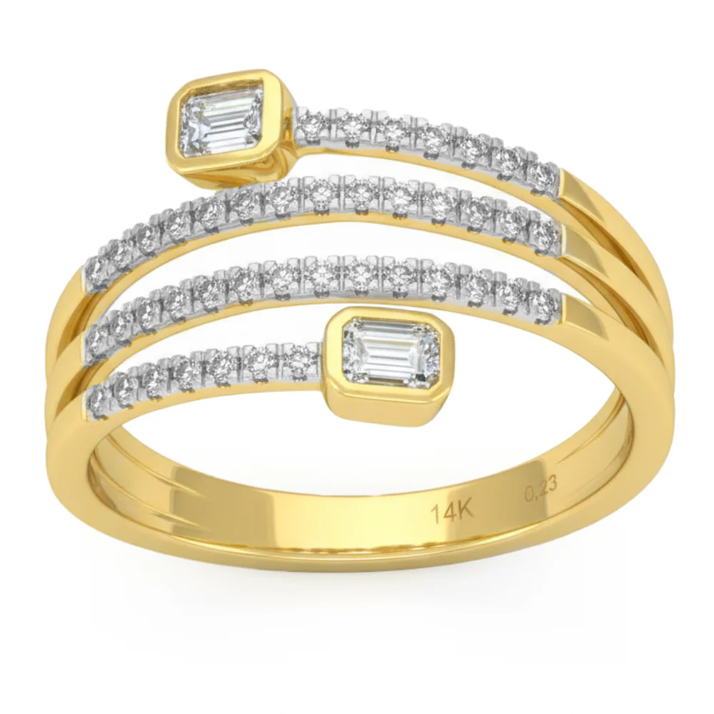 <span style="color:purple">SPECIAL!</span> .45ct G SI 14kt Yellow Gold Diamond Wrap Ring Size 6.5