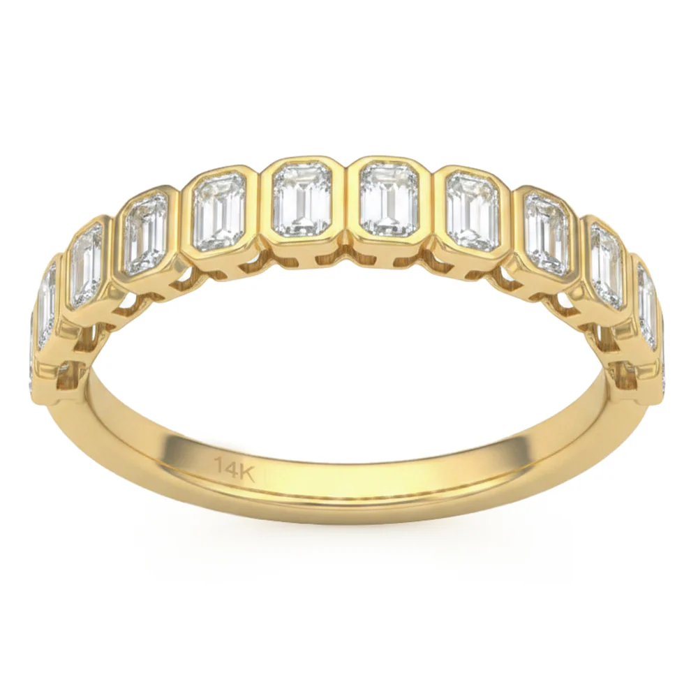 <span style="color:purple">SPECIAL!</span> .77ct G SI 14kt Yellow Gold Diamond Bezel Set Band Ring Size 6.5