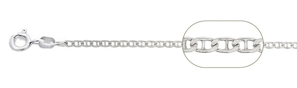 060-2.5MM Mariner Chain Made in Italy Available in 7"-30" Inches NEW