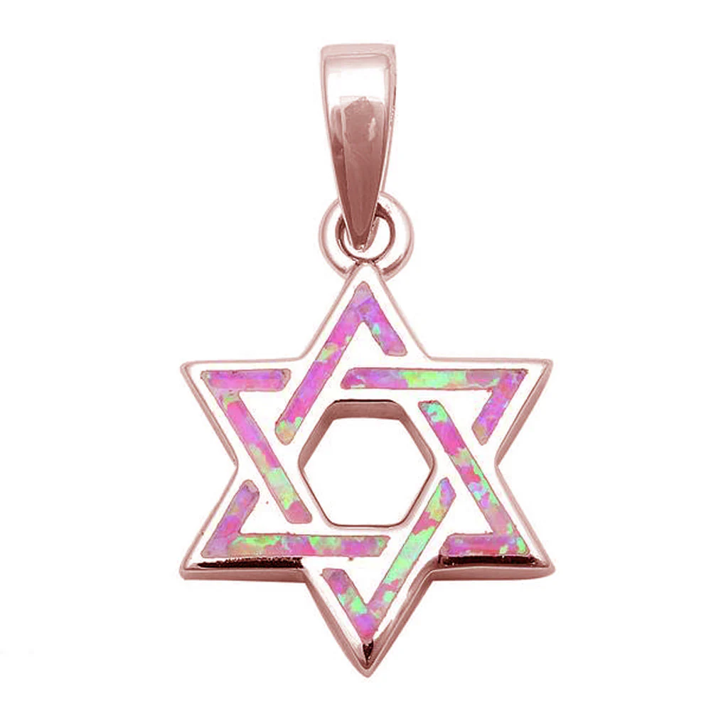<span>CLOSEOUT! </span>Rose Gold Plated Star of David .925 Sterling Silver Pendant