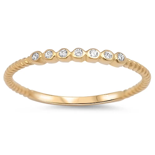 <span>CLOSEOUT! </span>Yellow Gold Plated Cubic Zirconia .925 Sterling Silver Ring