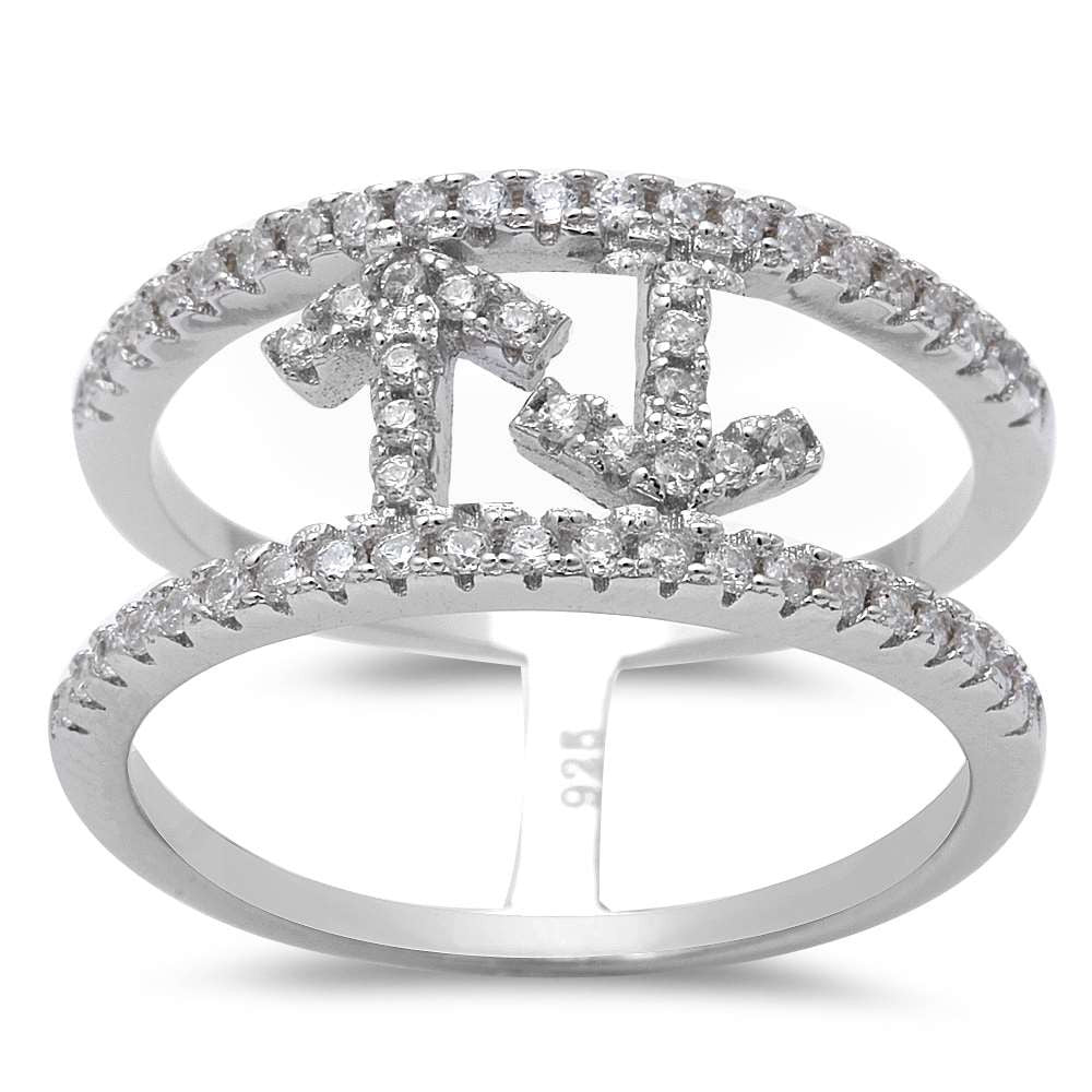 <span>CLOSEOUT!</span> Cubic Zirconia Arrow Fashion Band .925 Sterling Silver Ring