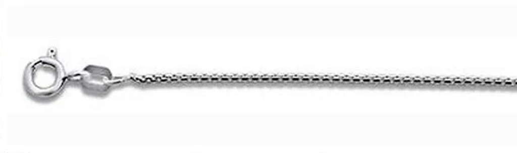 019-1MM Rhodium Plated Round Box Chain .925 Solid Sterling Silver Sizes 16-20" NEW