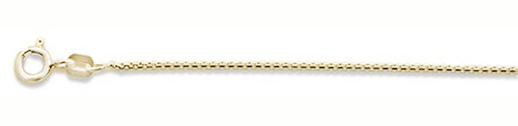 019-1MM Yellow Gold Plated Round Box Chain .925 Solid Sterling Silver Sizes 16-20" NEW
