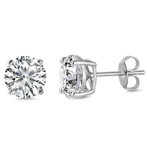 Casting Round Stud Earrings Push Back .925 Sterling Silver Sizes 2-10mm Available in 3 Colors!