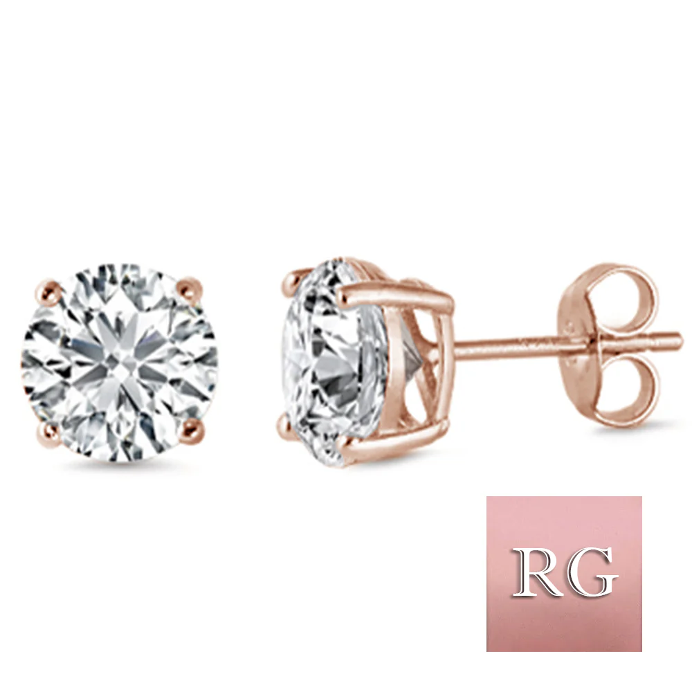 Casting Round Stud Earrings Push Back .925 Sterling Silver Sizes 2-10mm Available in 3 Colors! - Image 4