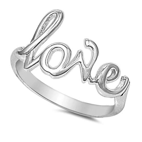 <span>CLOSEOUT! </span>Love Promise Band .925 Sterling Silver Ring